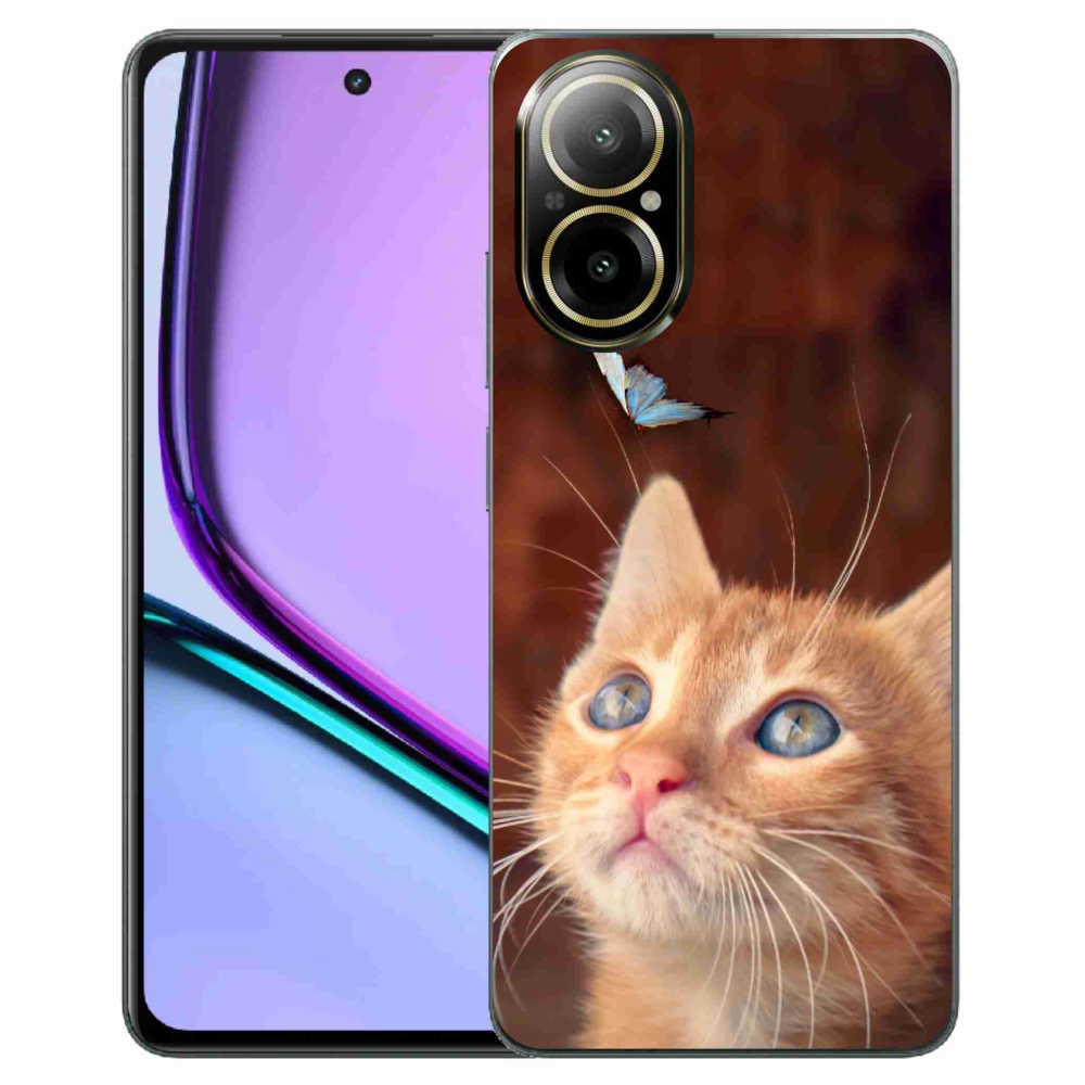 Gél borító mmCase a Realme C67 készülékhez - pillangó és cica
