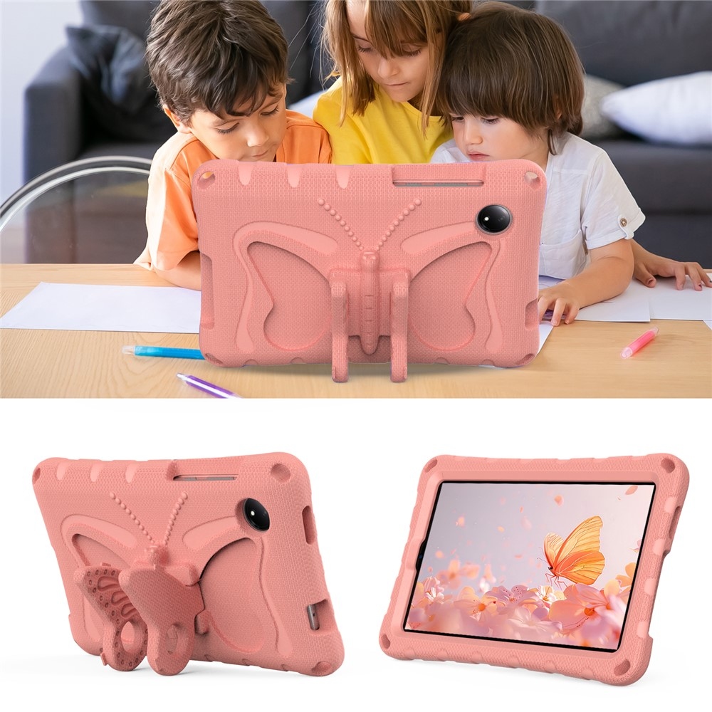 Gyerekek Pillangó EVA tartós tok pánttal Xiaomi Redmi Pad SE 8.7 tablethez - rózsaszínű