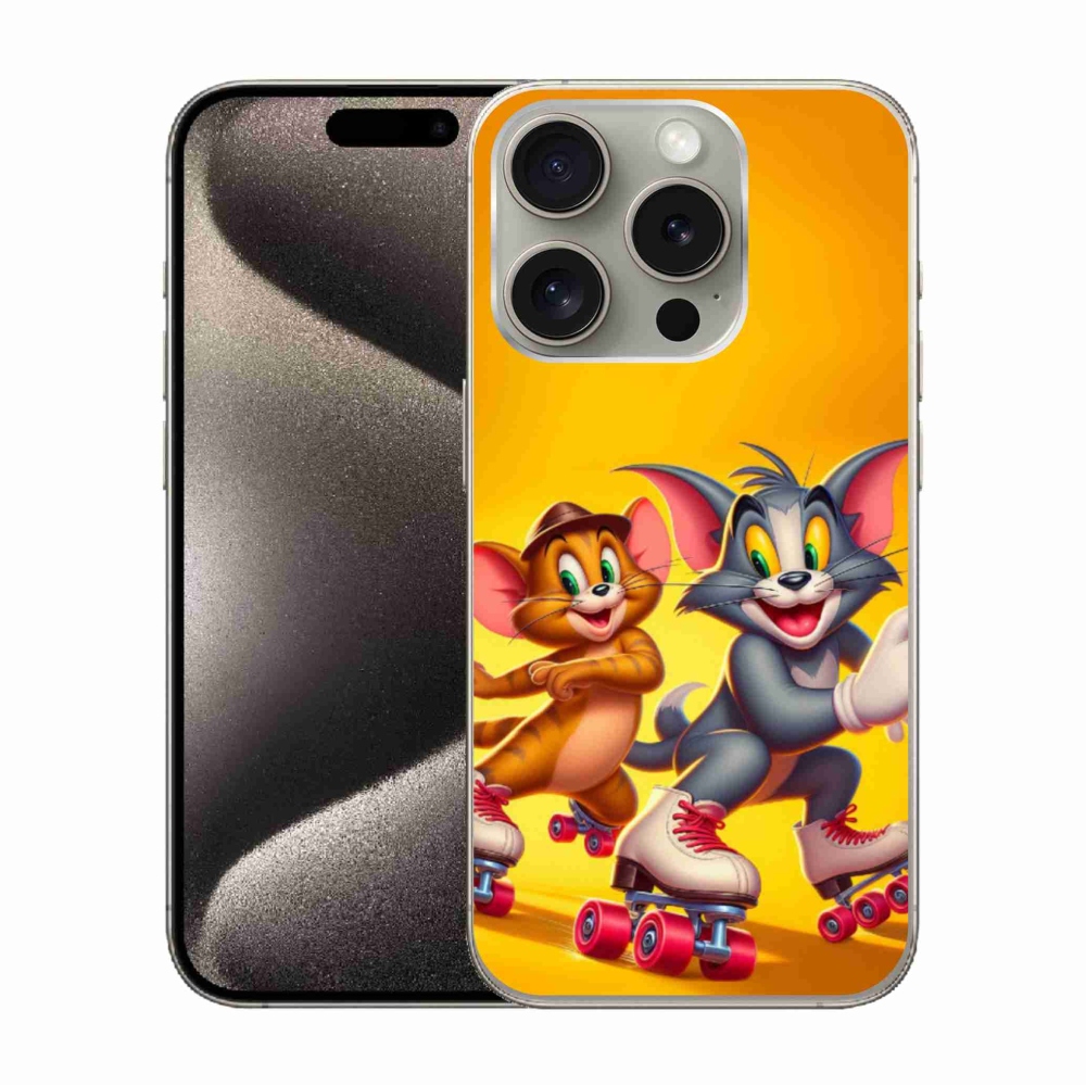 Zselés borítás mmCase iPhone 15 Pro készülékhez - tom a jerry