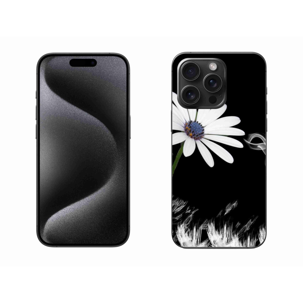 Gél védőhuzat mmCase iPhone 15 Pro Max készülékhez - fehér virág