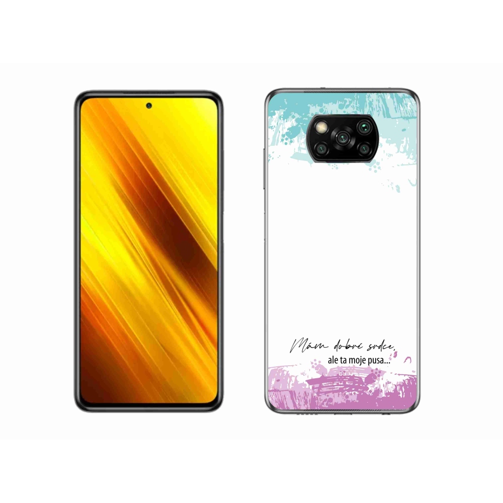 Gél borító mmCase a Xiaomi Poco X3 Pro számára - vicces szöveg 3 fehér háttérrel