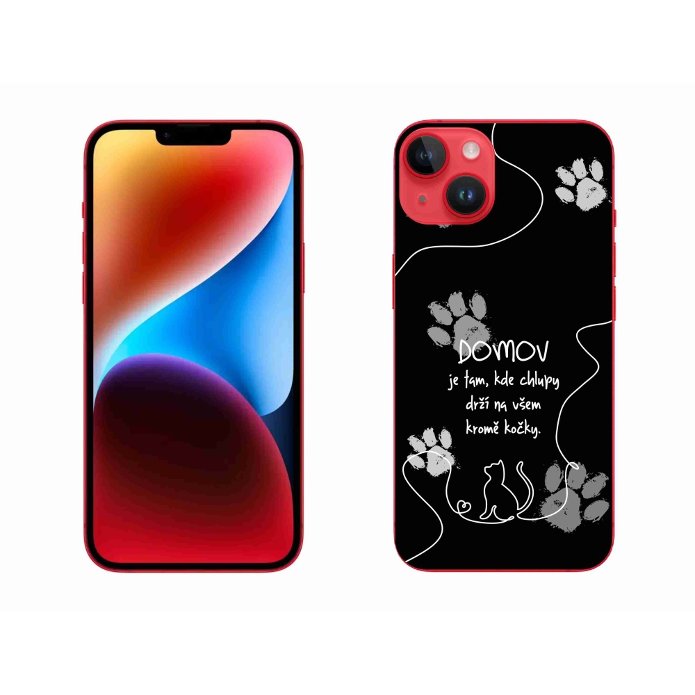 Zselés borítás mmCase iPhone 14 Plus készülékhez - macska motívum fekete háttér