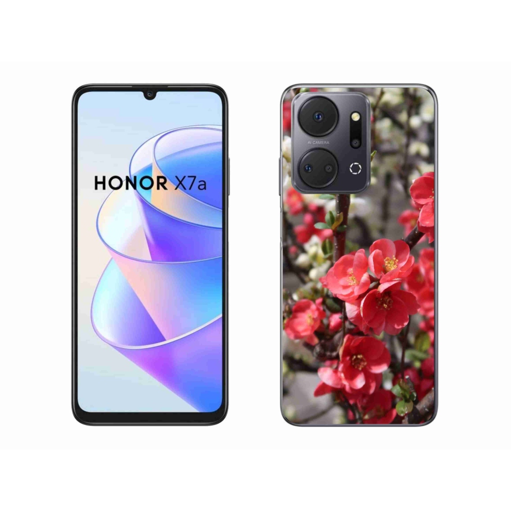 Zselés borítás mmCase a Honor X7a készülékhez - piros virágok