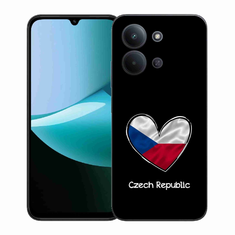Gél borítás mmCase a Xiaomi Redmi 15C 4G (171mm)/Poco C85 4G (171mm) - zászlós szív fekete háttérrel