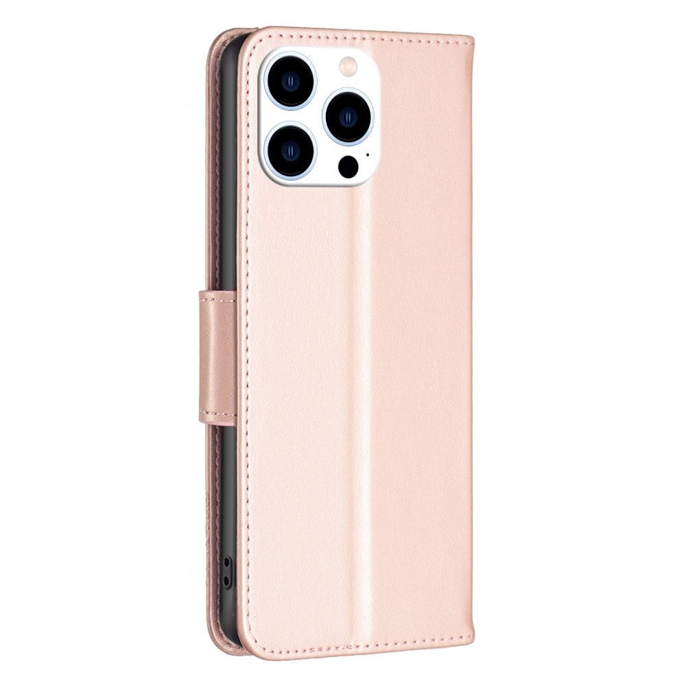 Pillangó könyvtáska iPhone 16 Pro készülékhez - rózsaarany