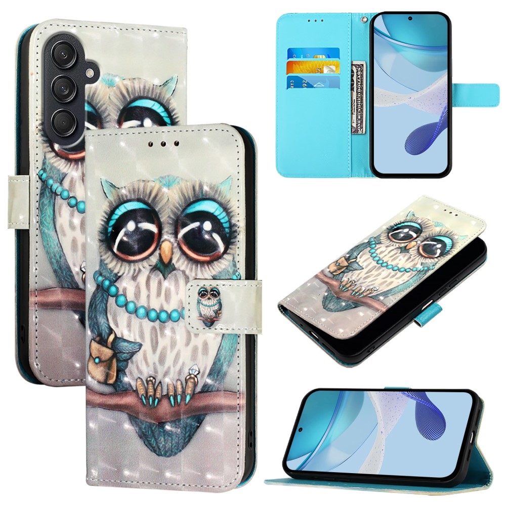 Patte könyv tok Samsung Galaxy M55 5G - bagoly