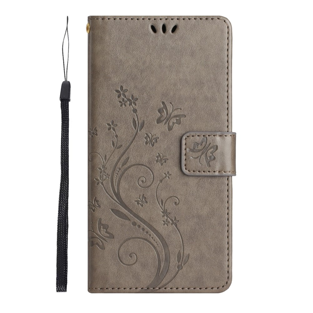 Virágok könyv tok Xiaomi 15 Pro-hoz - szürke