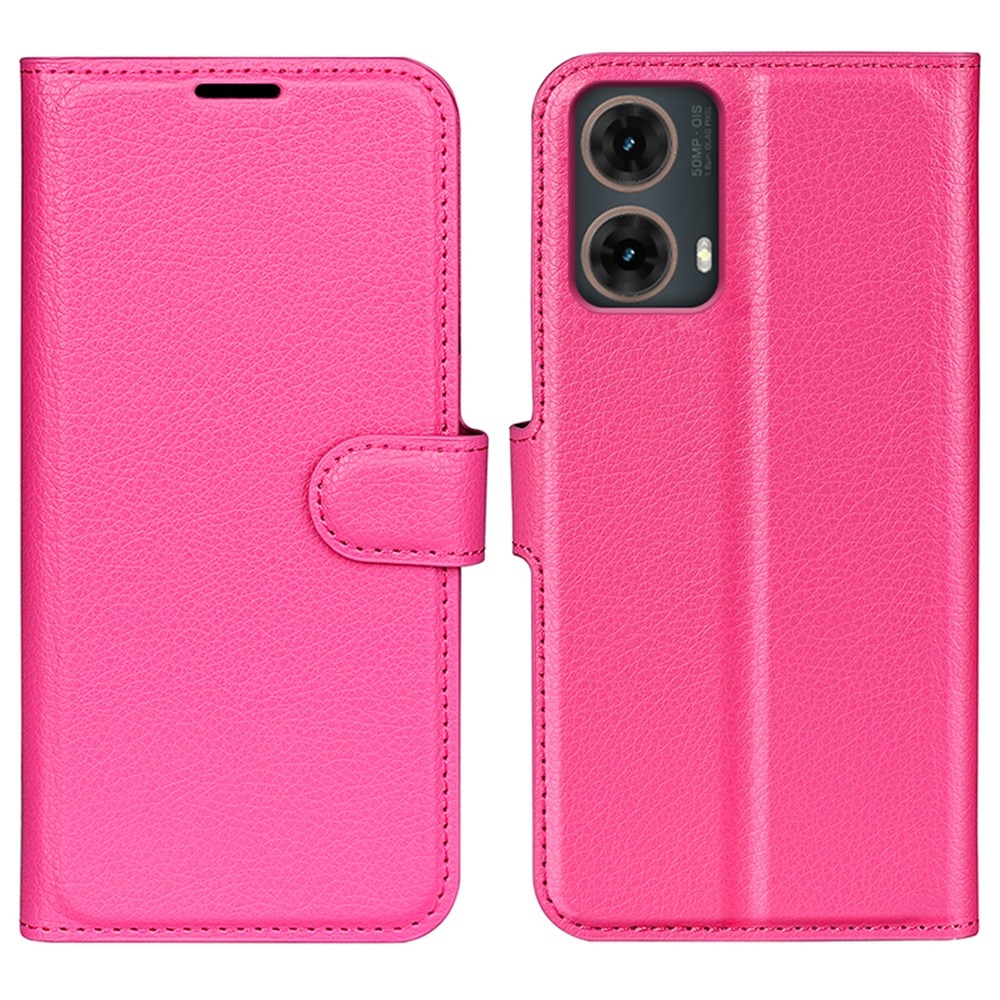 Litchi könyv tok Motorola Moto G85 5G - rózsa