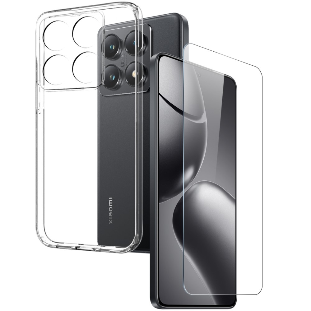 NORTHJO átlátszó zselés tok + edzett üveg Xiaomi 14T Pro - átlátszó