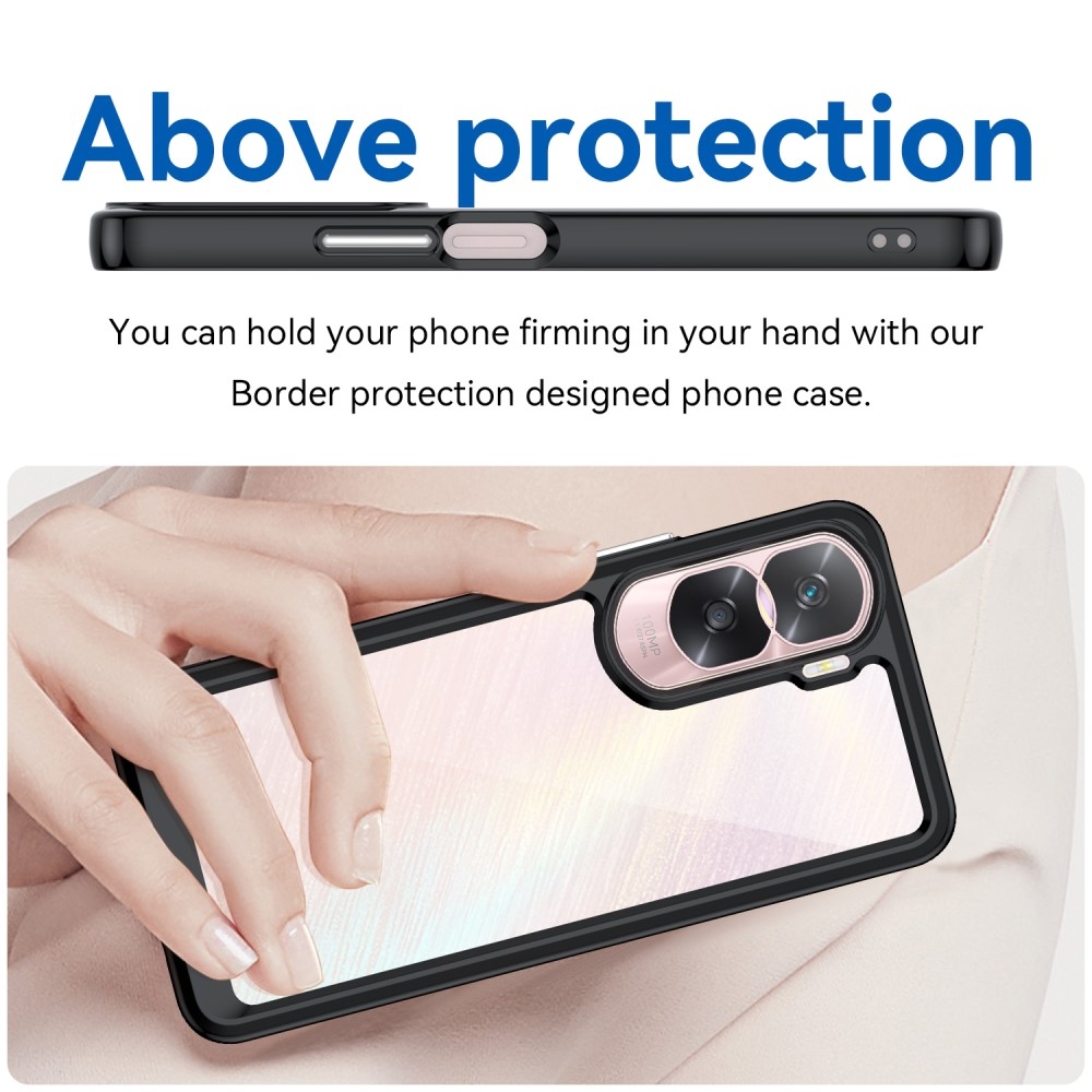 Gél tok fix hátlappal a Honor 90 Lite-hoz - fekete