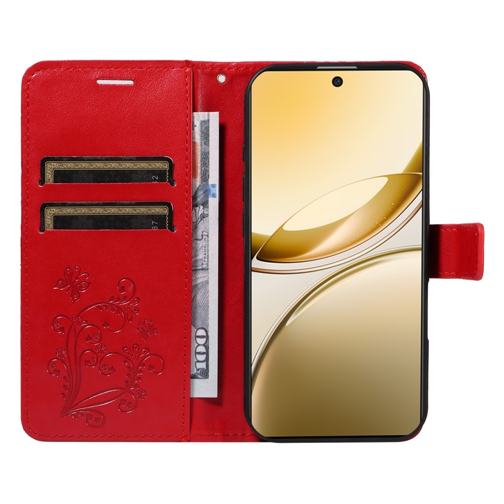 Nagy pillangó könyv tok a Vivo V50 5G-hez - piros