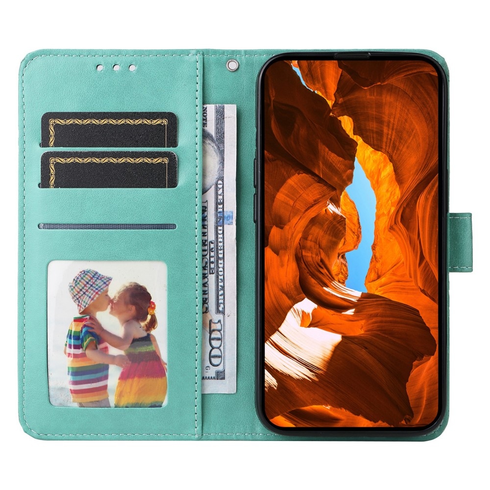Napraforgó könyv tok a Xiaomi Poco X7 Pro 5G-hez - teáskék színű