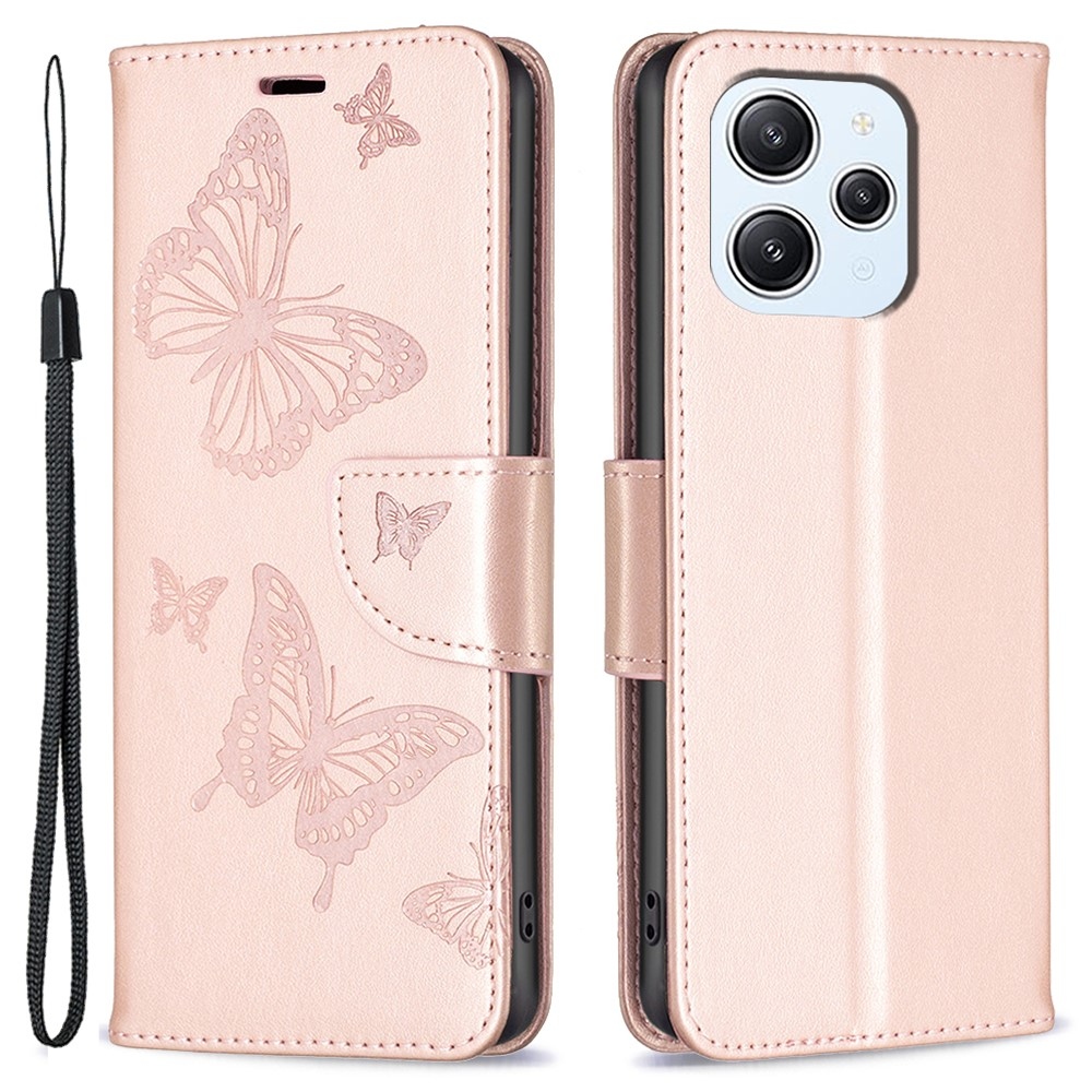 Pillangó könyv tok Xiaomi Redmi 12 4G/5G - rózsa arany