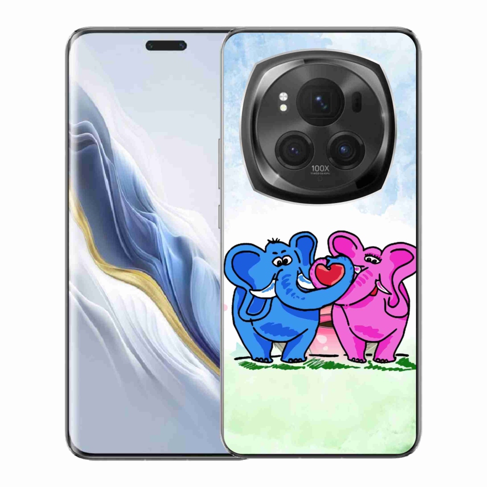 Gél borítás mmCase a Honor Magic 6 Pro 5G készülékhez - szerelmes elefántok