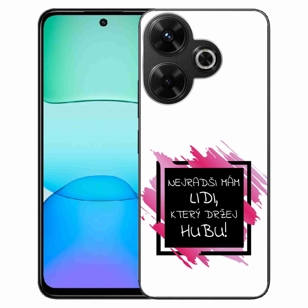 Gél borító mmCase a Xiaomi Redmi 13 4G/Poco M6 4G számára - vicces szöveg 7 fekete és fehér háttérrel