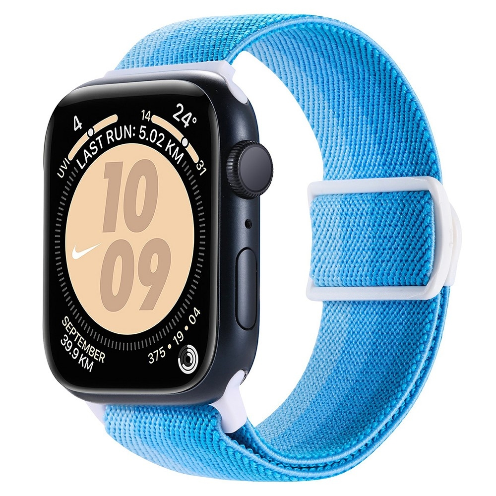 Fokozatos nejlon szíj az Apple Watch Ultra/Ultra 2 49mm/SE/SE 2022/2023 44mm/9/8/7 45mm/6/5/4 44mm/3/2/1 42 mm-es Apple Watch Ultra/Ultra 2 órához - kék csíkok
