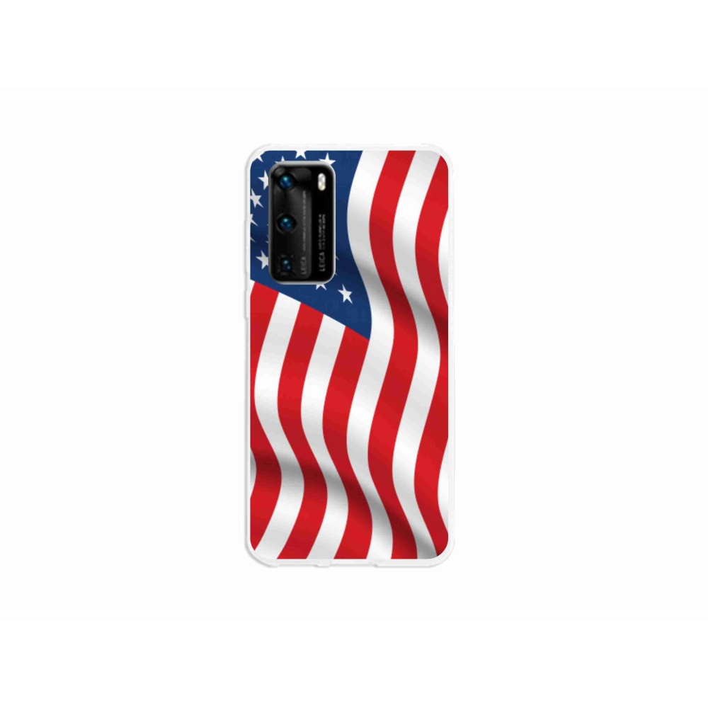 Gél borító mmCase a mobil Huawei P40 - US zászlóhoz