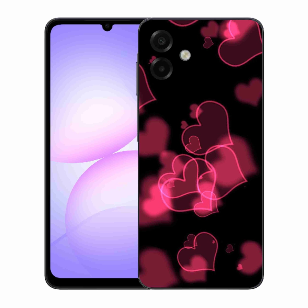 Gél védőhuzat mmCase Samsung Galaxy A07 4G - piros szívek