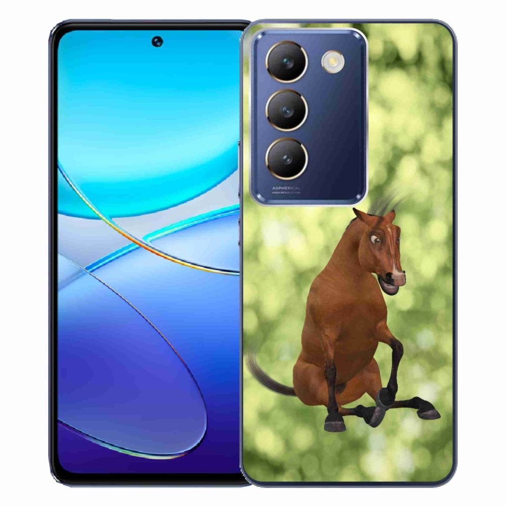 Gél borítás mmCase a Vivo V40 SE 4G/5G készülékhez - barna rajzfilm ló 1