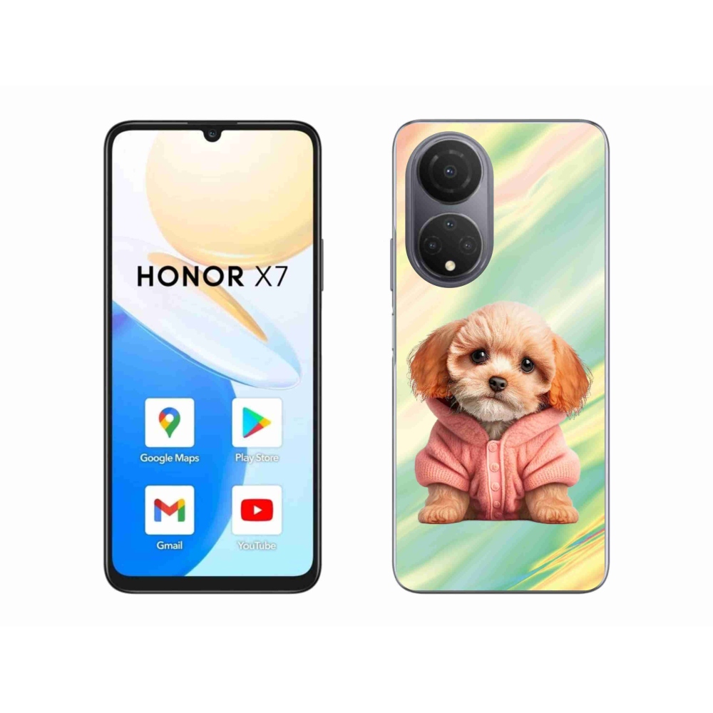 Zselés borítás mmCase a Honor X7-hez - kölyökkutyák pulóverben