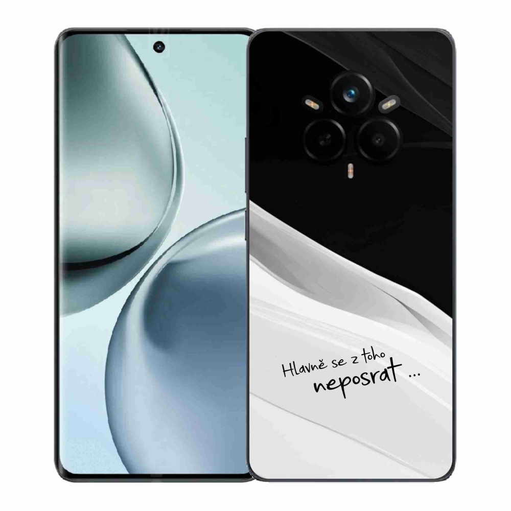 Gél borító mmCase a Realme 14 Pro 5G készülékhez - vicces szöveg 13 fehér és fekete háttérrel