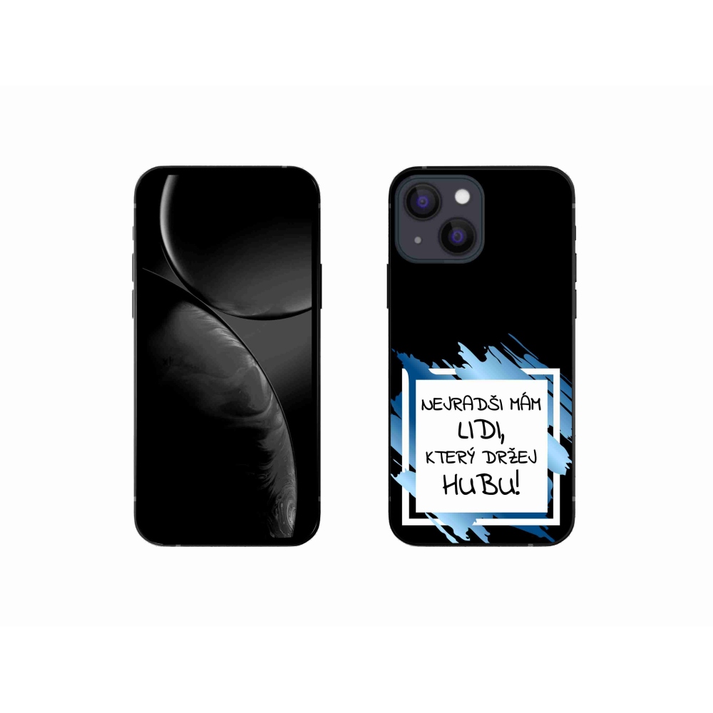 Gél borítás mmCase iPhone 13 mini 5.4 - vicces szöveg 7 fehér és fekete háttérrel