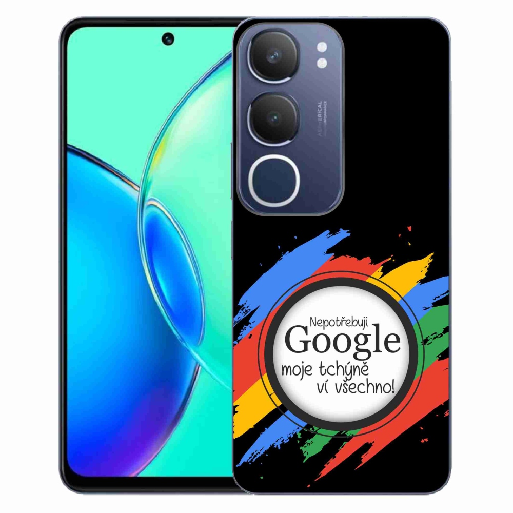 Gél borítás mmCase a Vivo Y19s - anyós mindent tud fekete háttérrel