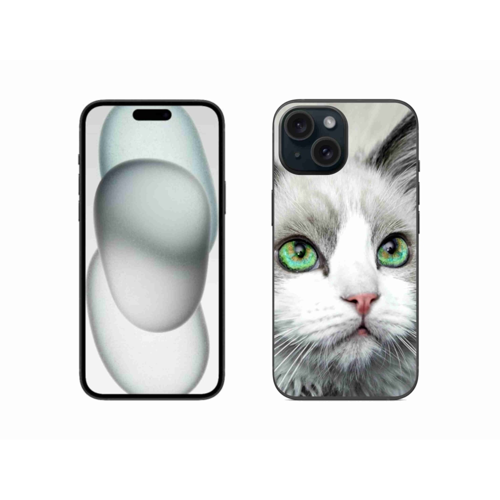 Zselés borítás mmCase iPhone 15 készülékhez - macska nézet