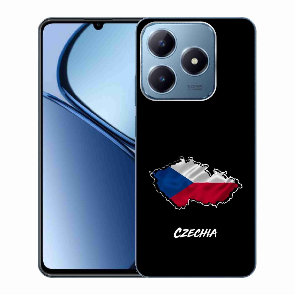 Gél borító mmCase a Realme C63 készülékhez - Csehország fekete háttér
