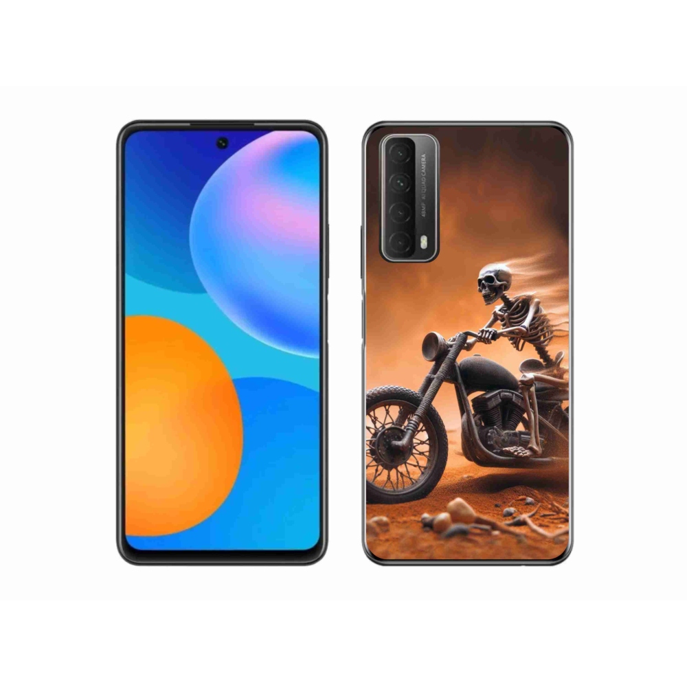 Gél borító mmCase a Huawei P Smart (2021) - csontváz egy motorkerékpáron