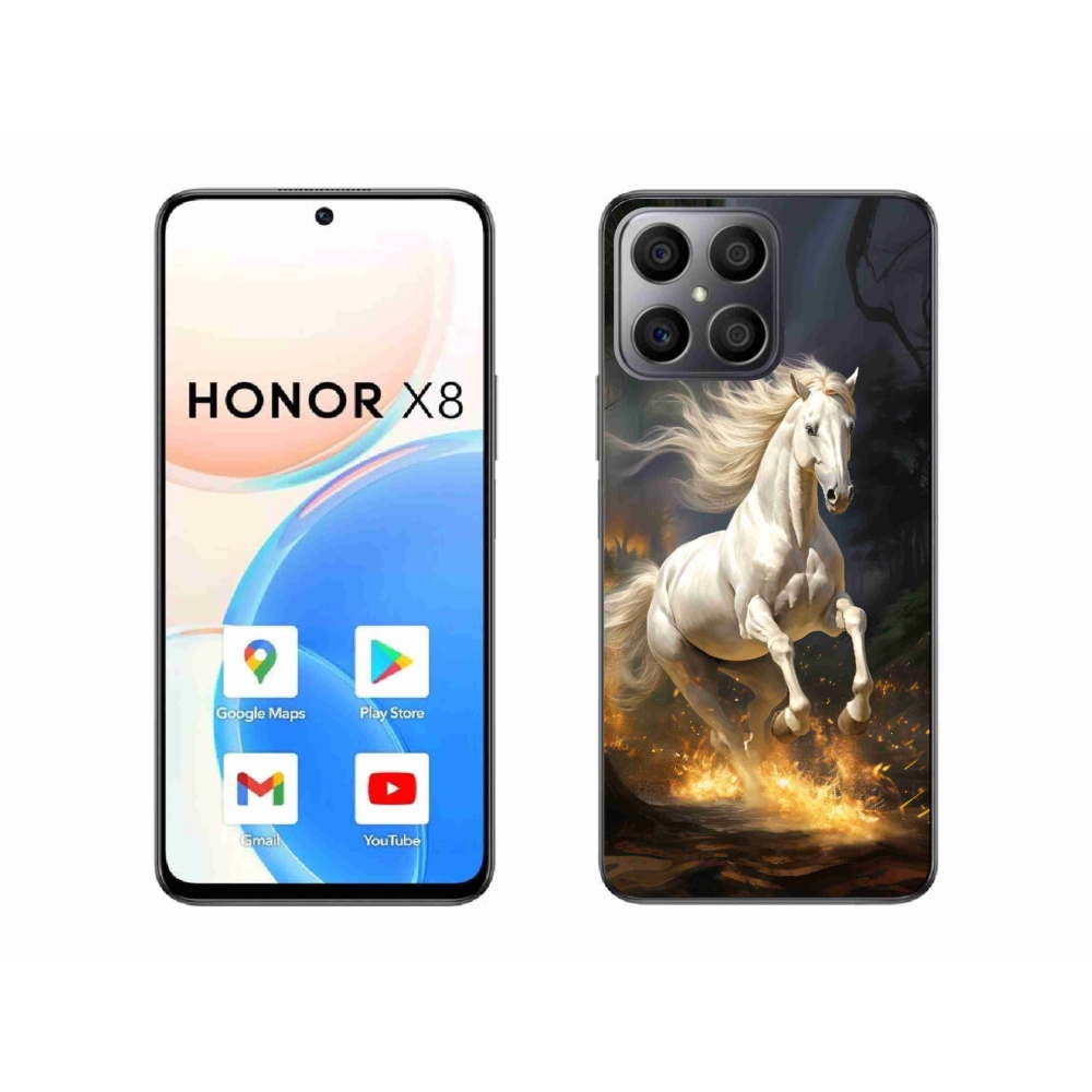 Zselés borítás mmCase a Honor X8-hoz - fehér ló 2