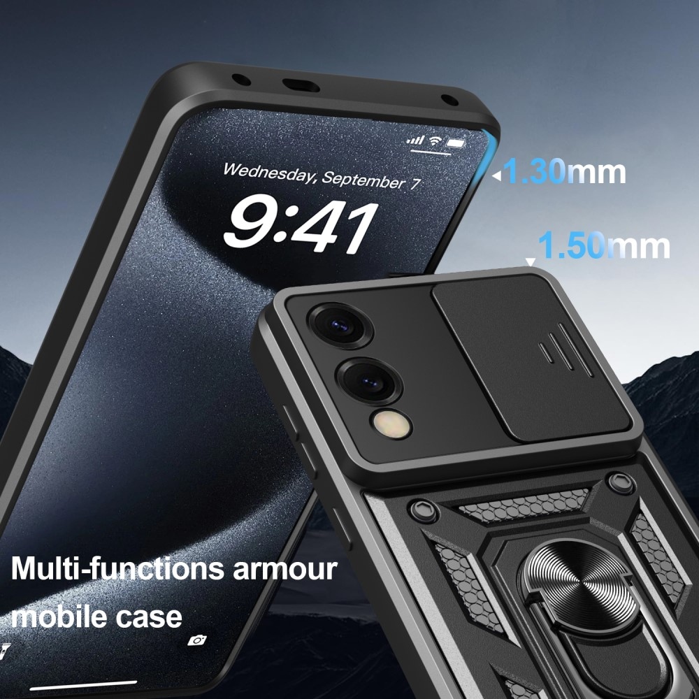 Csúszásálló borítás Samsung Galaxy S25 Edge készülékhez - fekete