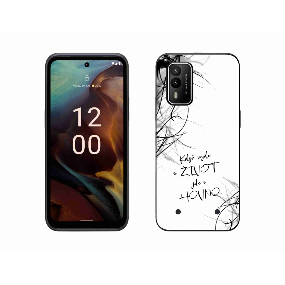 Zselés borító mmCase a Nokia XR21 készülékhez - vicces szöveg 16 fehér háttér