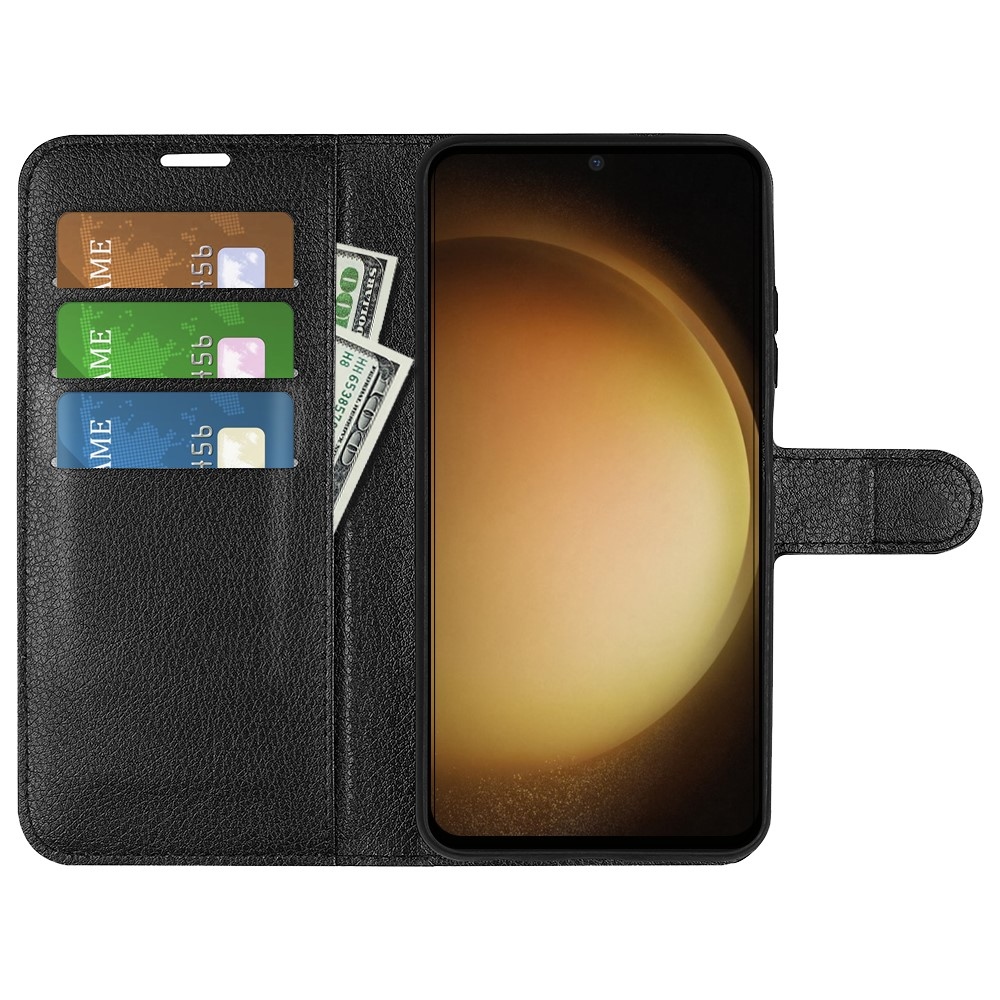 Litchi könyv tok Samsung Galaxy S24+ készülékhez - fekete