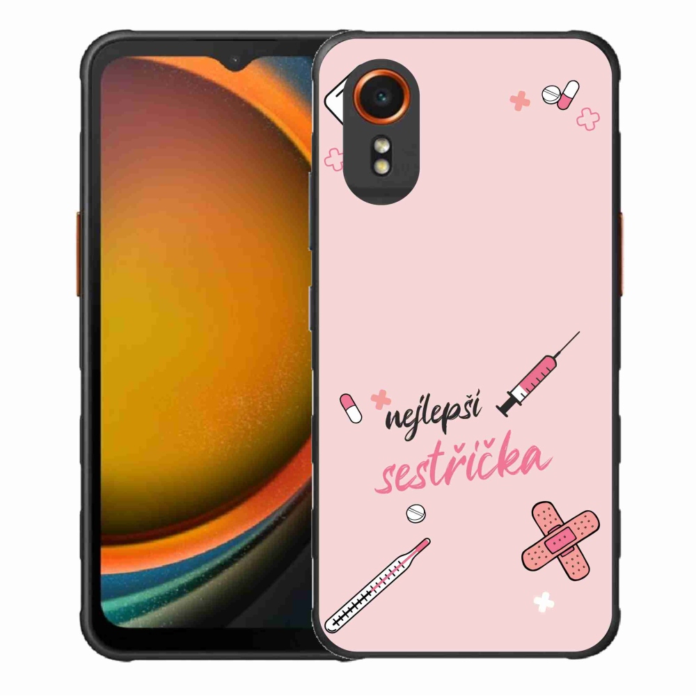 Gél borító mmCase Samsung Galaxy Xcover 7 - legjobb kishúg rózsaszín háttérrel
