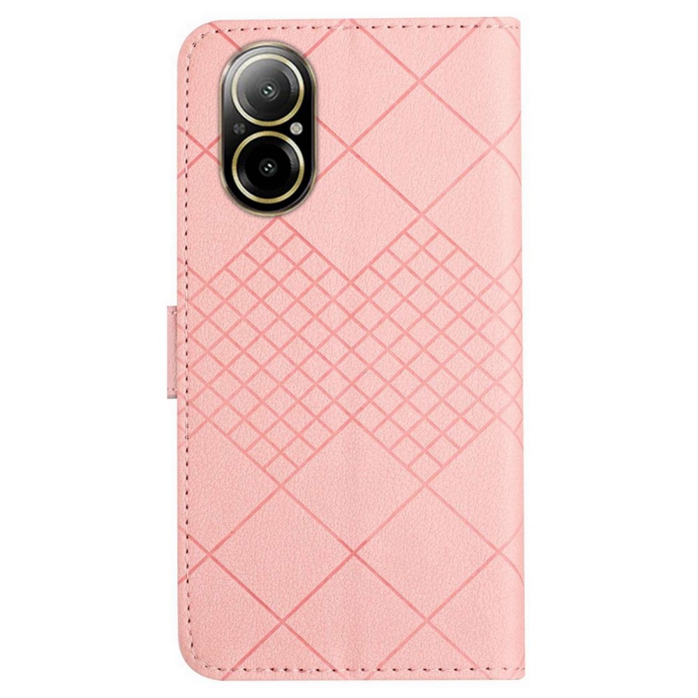 Textúrás könyvtáska mobilhoz Realme C67 - rózsaszín