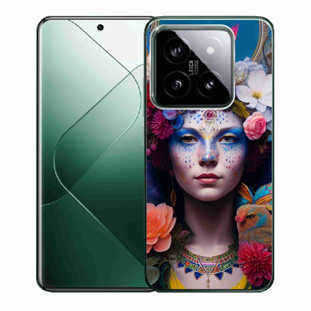 Gél borítás mmCase a Xiaomi 14 - nő virágokkal