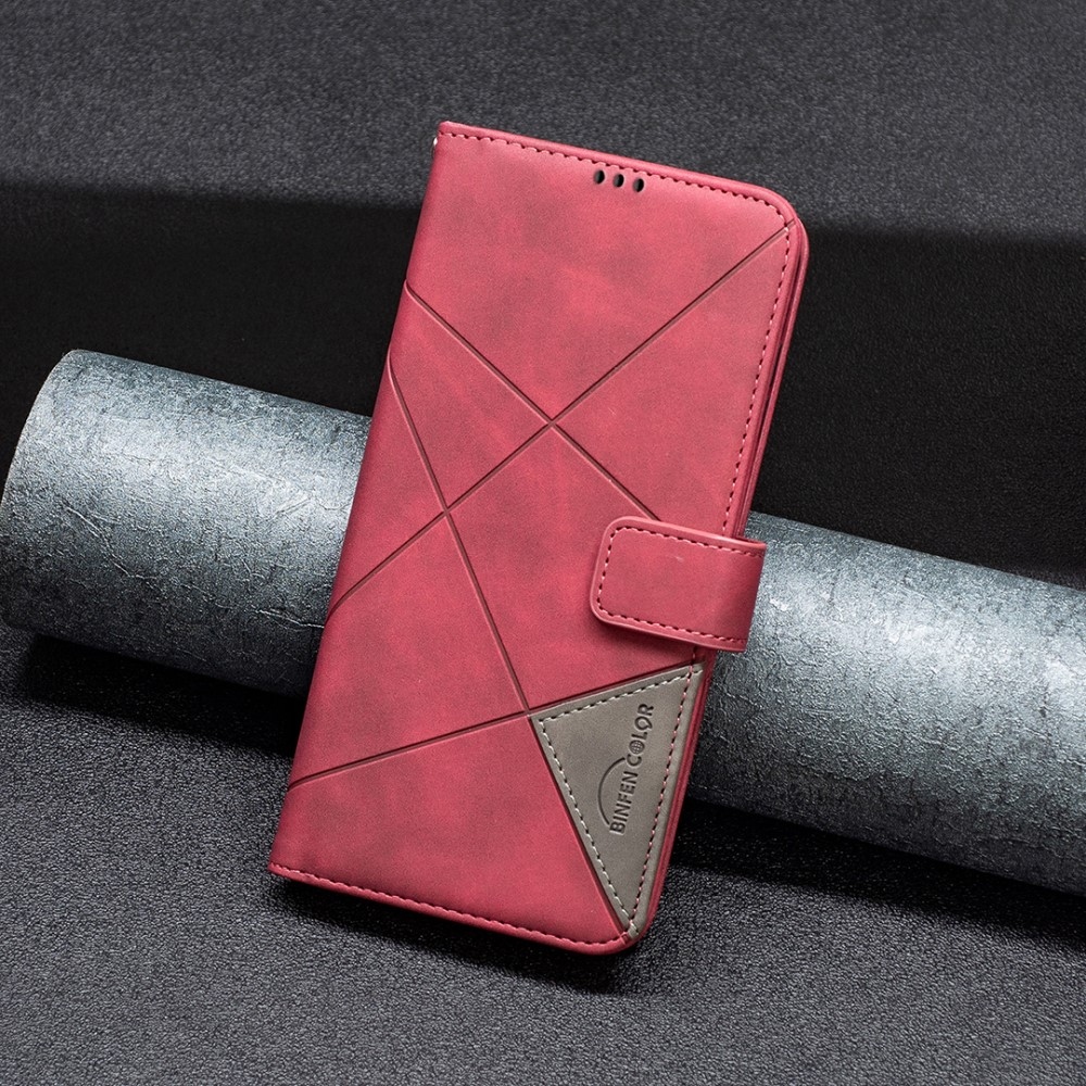 BINFEN könyvtáska Samsung Galaxy M15 5G - piros