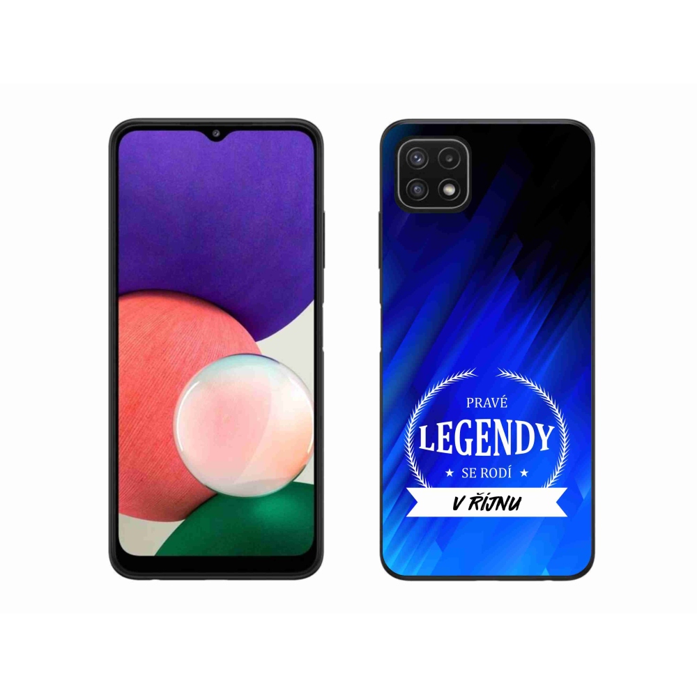 Gél borítás mmCase Samsung Galaxy A22 5G - Októberi legendák kék háttérrel