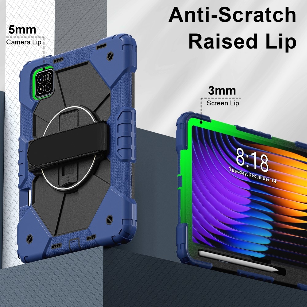 Strapabíró huzat kézi tartóval és vállpánttal Xiaomi Pad 7/7 Pro készülékhez - sötétkék/fekete