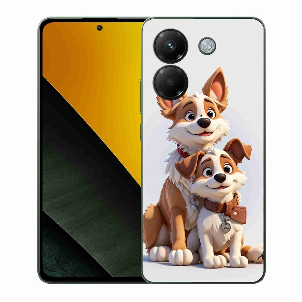 Gél borító mmCase a Xiaomi Poco M7 Pro 5G számára - rajzoló kutyák