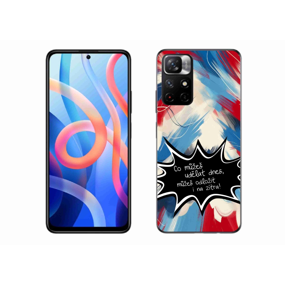 Gél borító mmCase a Xiaomi Redmi Note 11S 5G-hez - vicces szöveg 9 fekete háttérrel