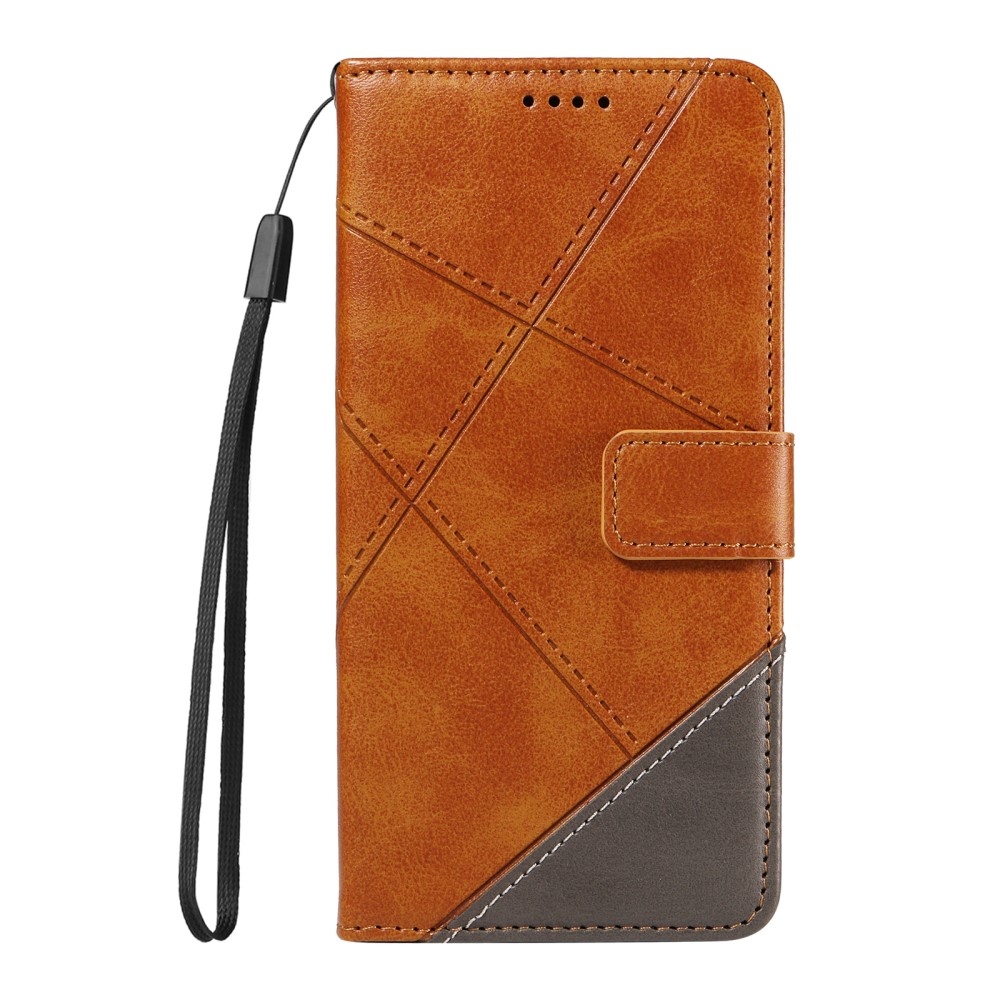 Háromszög alakú könyvtáska Samsung Galaxy S24+/S25+ készülékhez - barna