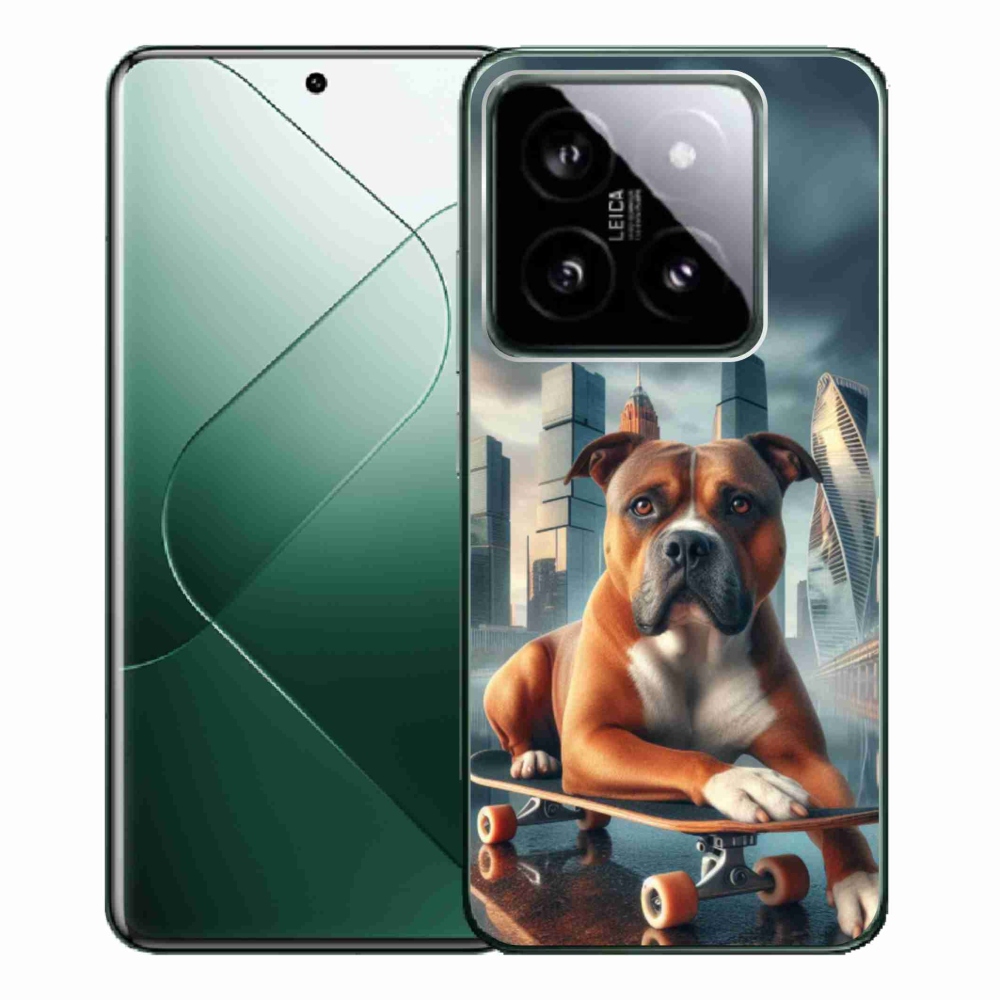Gél borítás mmCase a Xiaomi 14 Pro számára - kutya gördeszkán