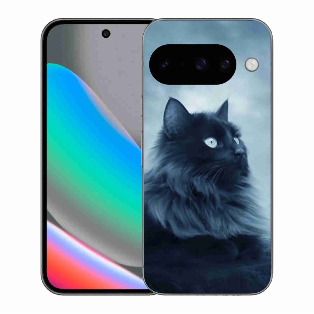 Zselés borítás mmCase a Google Pixel 10 számára - fekete cat 1