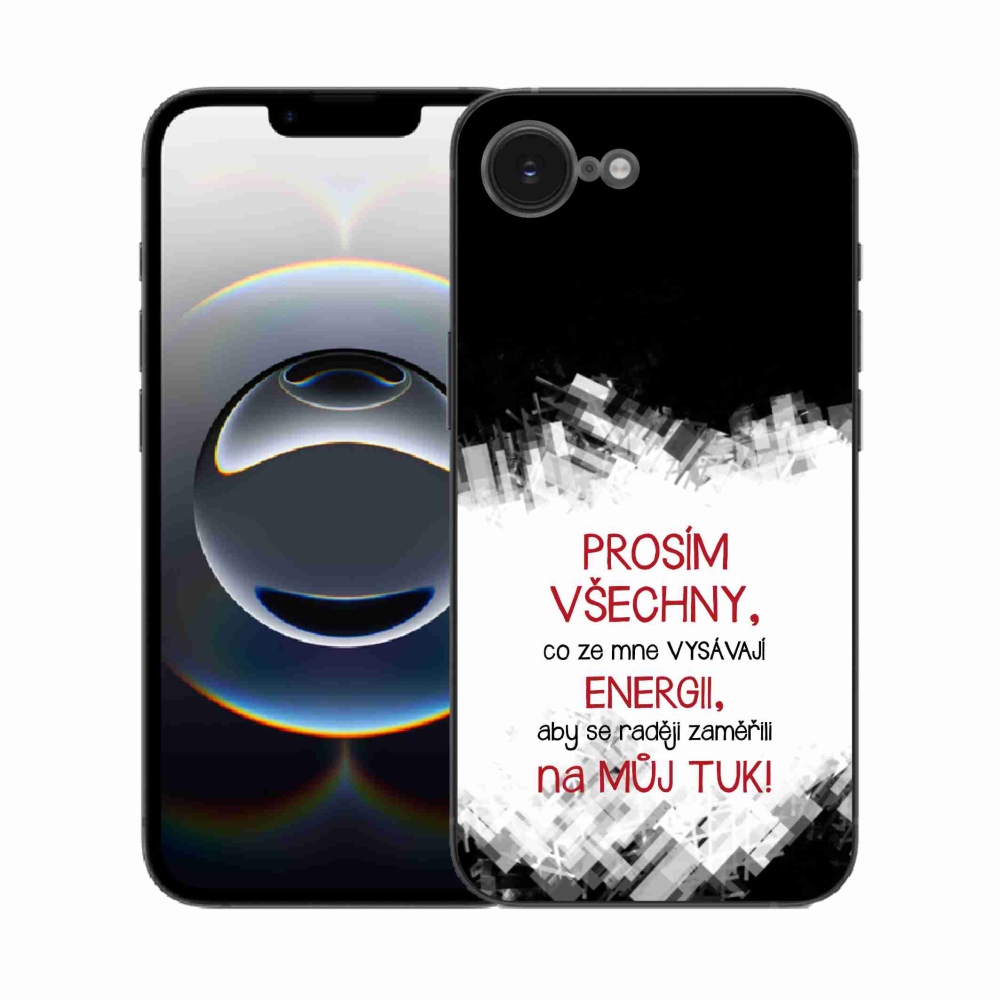 Gél borító mmCase iPhone 16e készülékhez - vicces szöveg 1 piros