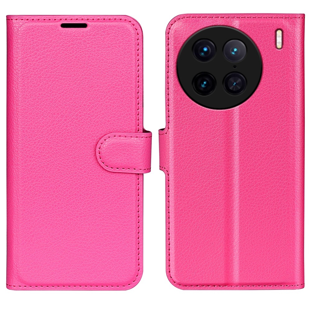 Litchi könyv tok a Vivo X90 Pro-hoz - rózsaszínű