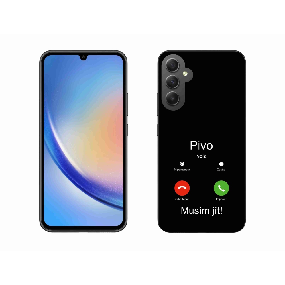 Gél borító mmCase Samsung Galaxy A34 5G - sör hívások fekete háttérrel