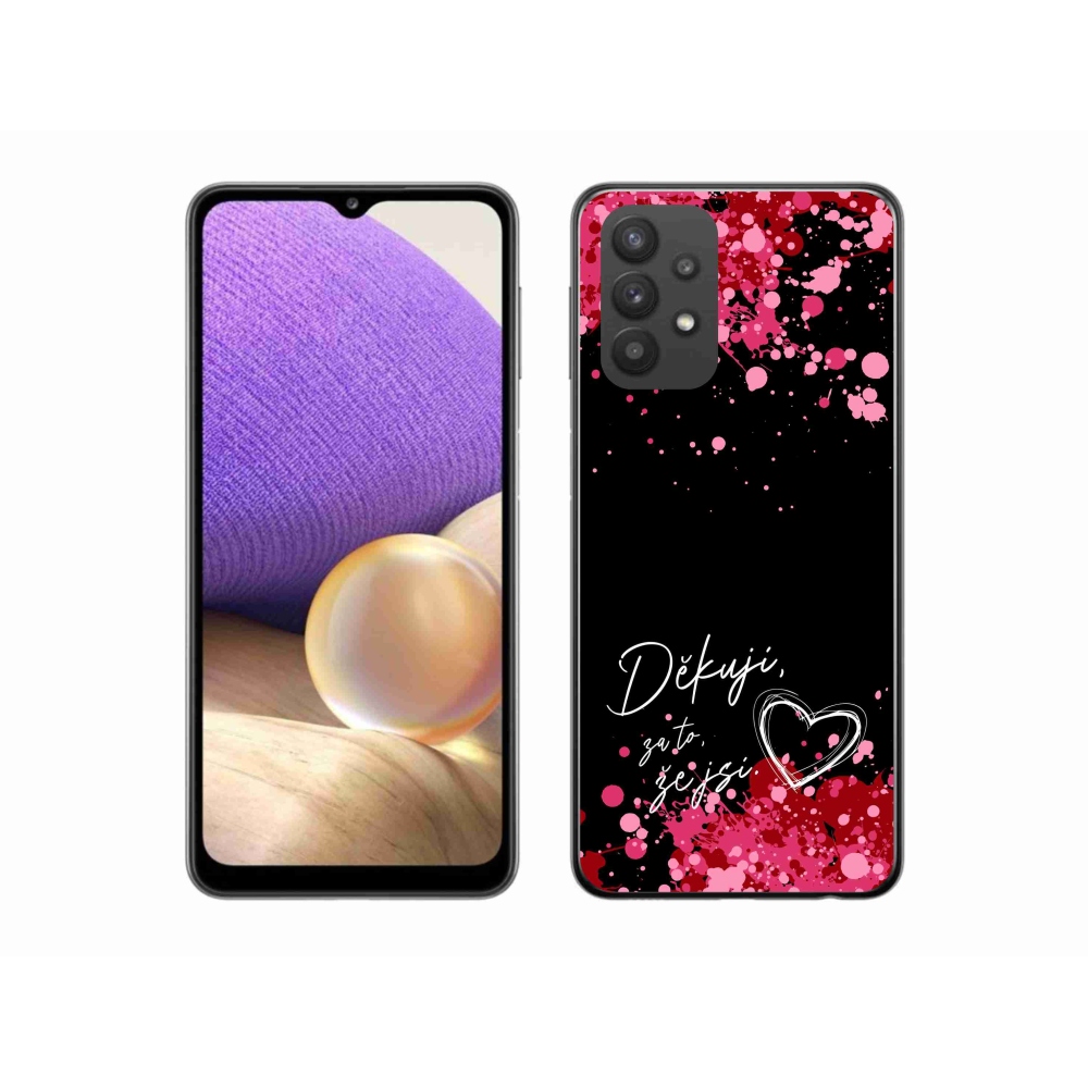 Gél borító mmCase Samsung Galaxy A32 5G - text in love 2 fekete háttér