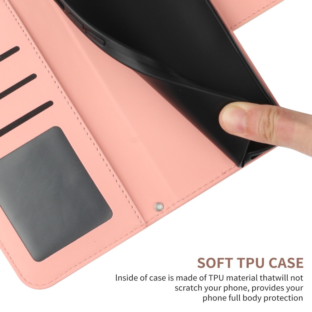 Napraforgó könyv tok a Xiaomi Redmi Note 14 Pro-hoz - rózsaszínű